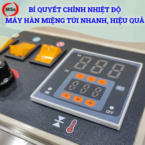 điều chỉnh nhiệt độ của máy hàn miệng túi