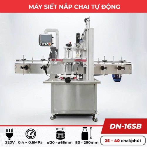 Máy vặn nắp chai nhựa tự động DN-16SB (có đai kẹp)