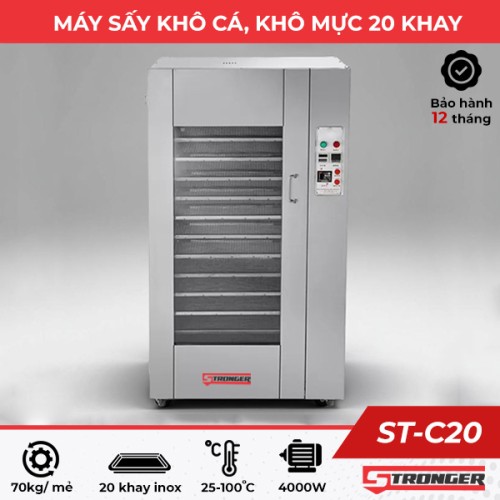 Máy sấy khô cá, khô mực 20 khay ST-C20