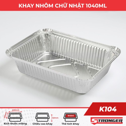 Khay nhôm chữ nhật 1040ml