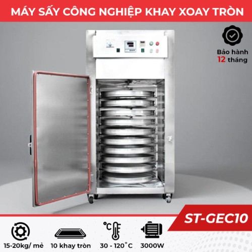 Máy sấy hoa quả công nghiệp 10 khay tròn dạng xoay ST-GEC10