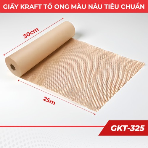 Giấy kraft tổ ong gói hàng màu nâu 30cm x 25m