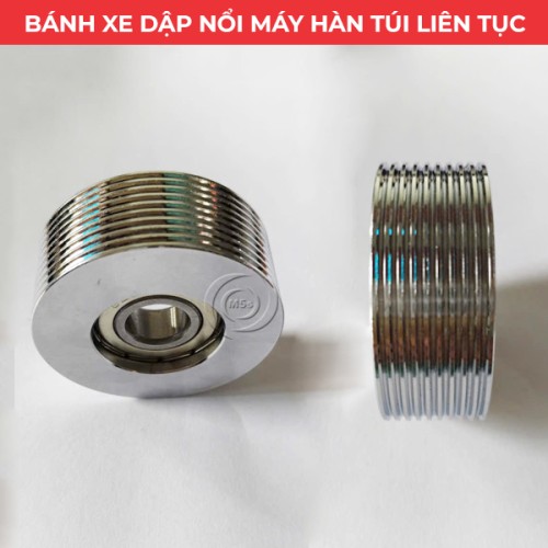 Bánh xe dập nổi vân sọc máy hàn túi liên tục